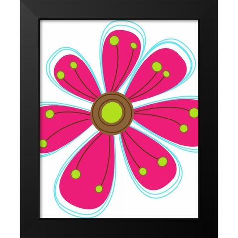 Zoom Flower III Black Modern Wood Framed Art Print by Robinson, Tamara