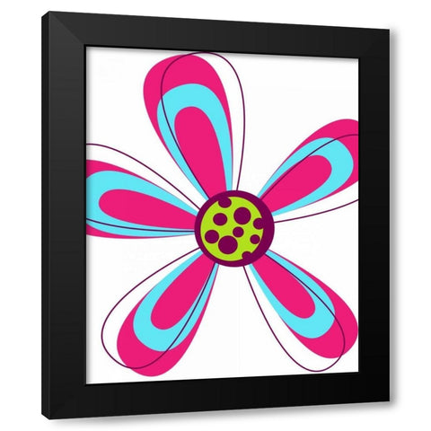 Zoom Flower IV Black Modern Wood Framed Art Print by Robinson, Tamara