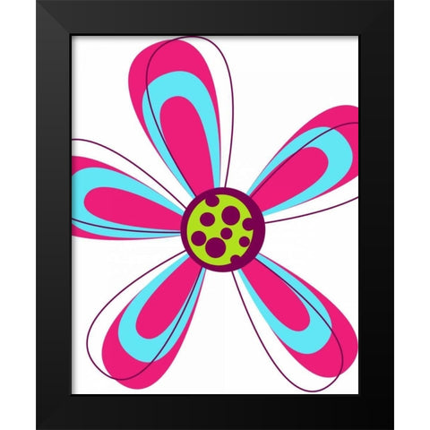 Zoom Flower IV Black Modern Wood Framed Art Print by Robinson, Tamara
