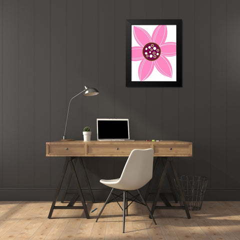 Zoom Flower V Black Modern Wood Framed Art Print by Robinson, Tamara