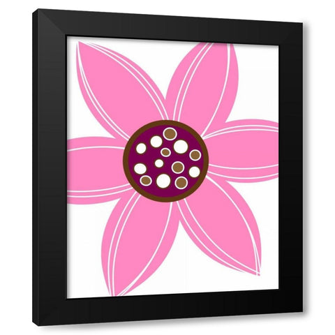 Zoom Flower V Black Modern Wood Framed Art Print by Robinson, Tamara