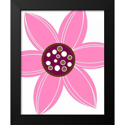 Zoom Flower V Black Modern Wood Framed Art Print by Robinson, Tamara