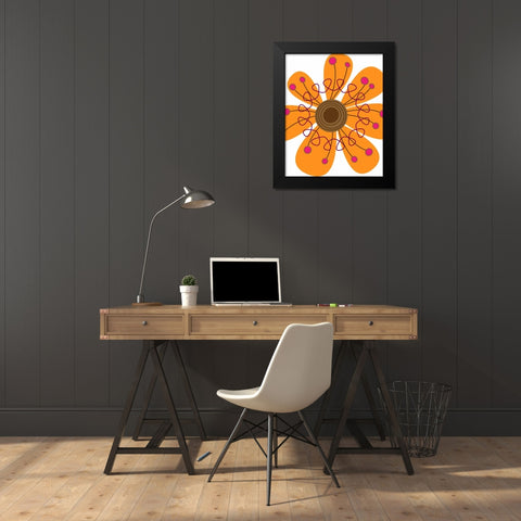 Zoom Flower VI Black Modern Wood Framed Art Print by Robinson, Tamara