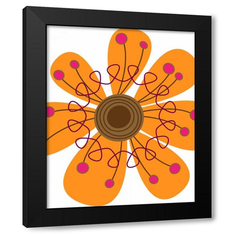 Zoom Flower VI Black Modern Wood Framed Art Print with Double Matting by Robinson, Tamara