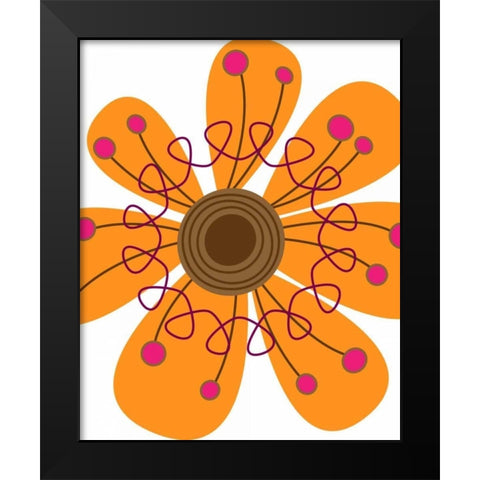 Zoom Flower VI Black Modern Wood Framed Art Print by Robinson, Tamara