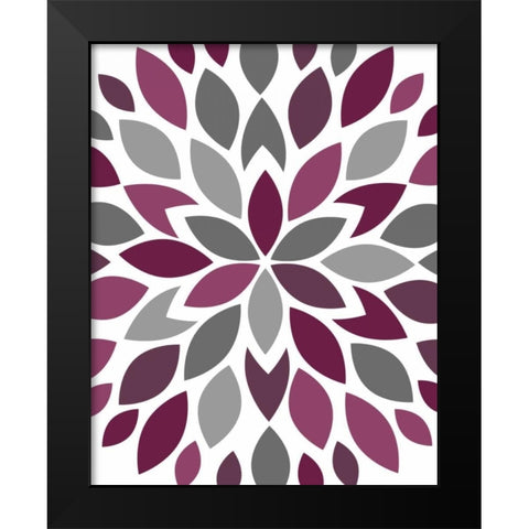 Flower Petal Burst III Black Modern Wood Framed Art Print by Robinson, Tamara