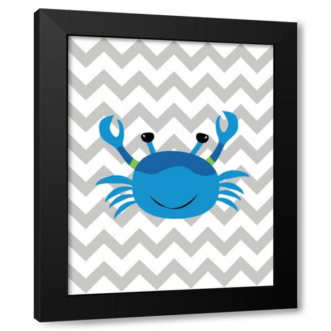 Chevron Crab Black Modern Wood Framed Art Print with Double Matting by Robinson, Tamara