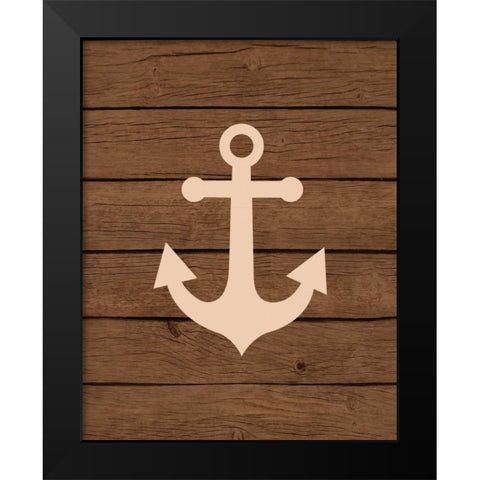Nautical Wood Anchor Black Modern Wood Framed Art Print by Robinson, Tamara