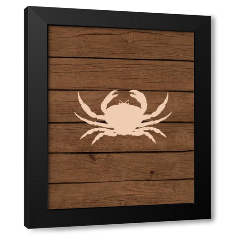 Nautical Wood Crab Black Modern Wood Framed Art Print with Double Matting by Robinson, Tamara