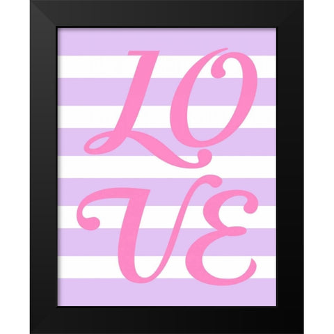 Princess Love Stripe Black Modern Wood Framed Art Print by Robinson, Tamara