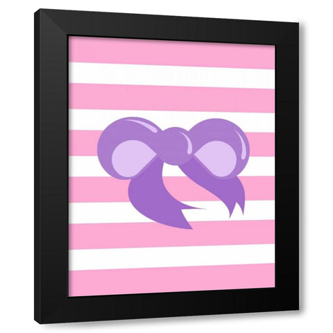 Princess Bow Stripe Black Modern Wood Framed Art Print with Double Matting by Robinson, Tamara
