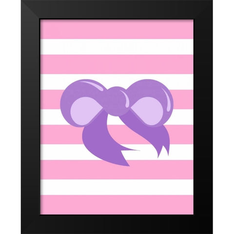 Princess Bow Stripe Black Modern Wood Framed Art Print by Robinson, Tamara