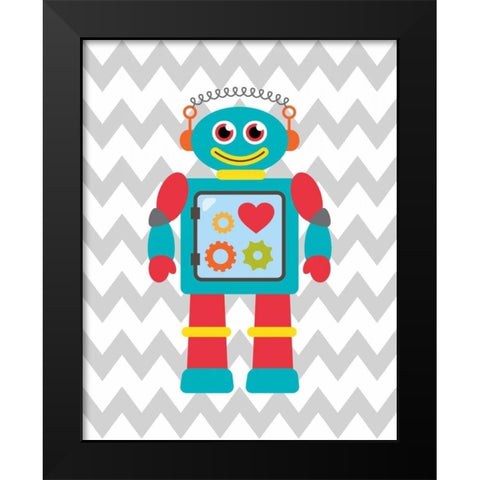 Robot Chevron III Black Modern Wood Framed Art Print by Robinson, Tamara