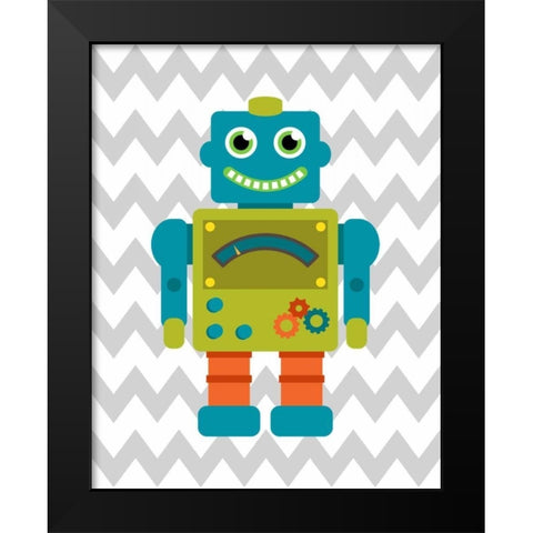 Robot Chevron IV Black Modern Wood Framed Art Print by Robinson, Tamara