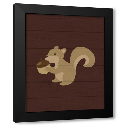 Woodland Squirrel Black Modern Wood Framed Art Print by Robinson, Tamara