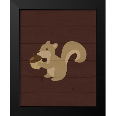 Woodland Squirrel Black Modern Wood Framed Art Print by Robinson, Tamara