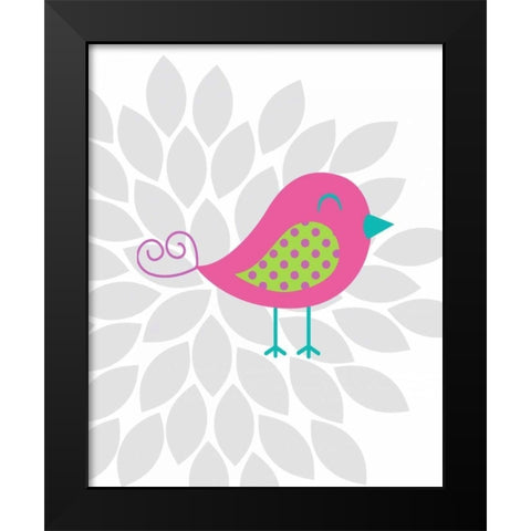 Bird Flower I Black Modern Wood Framed Art Print by Robinson, Tamara