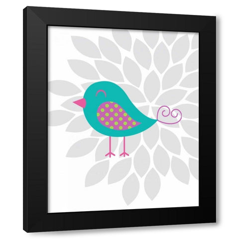 Bird Flower II Black Modern Wood Framed Art Print with Double Matting by Robinson, Tamara