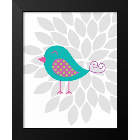 Bird Flower II Black Modern Wood Framed Art Print by Robinson, Tamara