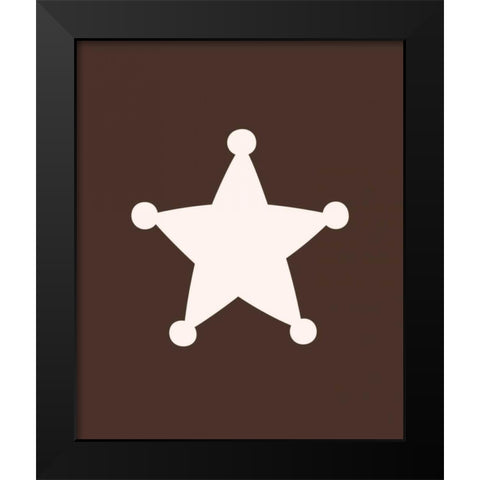 Cowgirl Sheriff Black Modern Wood Framed Art Print by Robinson, Tamara