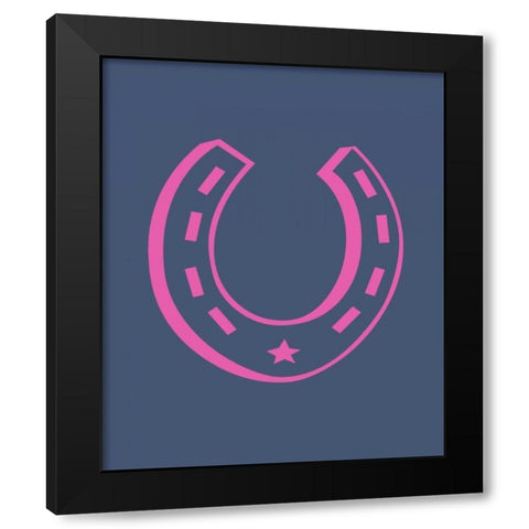 Cowgirl Horseshoe Black Modern Wood Framed Art Print with Double Matting by Robinson, Tamara