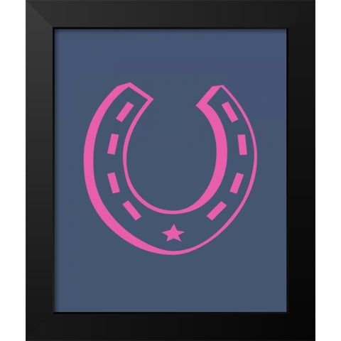 Cowgirl Horseshoe Black Modern Wood Framed Art Print by Robinson, Tamara