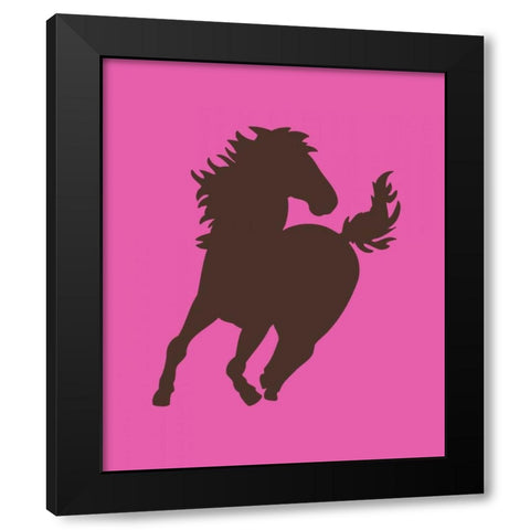 Cowgirl Horse Black Modern Wood Framed Art Print with Double Matting by Robinson, Tamara