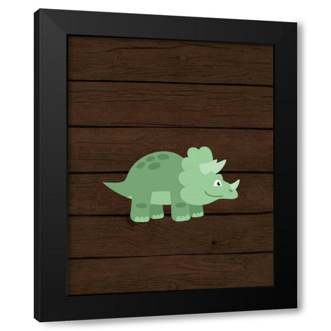 Dinosaur Wood II Black Modern Wood Framed Art Print with Double Matting by Robinson, Tamara