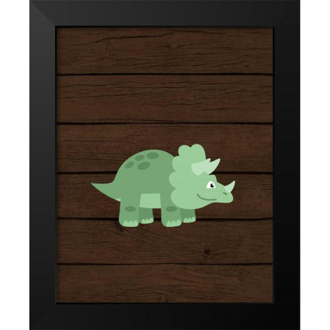 Dinosaur Wood II Black Modern Wood Framed Art Print by Robinson, Tamara