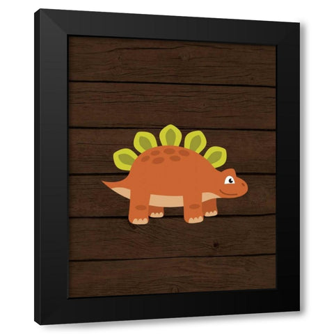 Dinosaur Wood III Black Modern Wood Framed Art Print by Robinson, Tamara