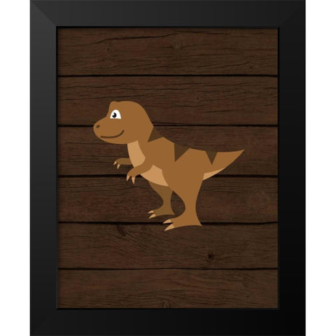 Dinosaur Wood IV Black Modern Wood Framed Art Print by Robinson, Tamara