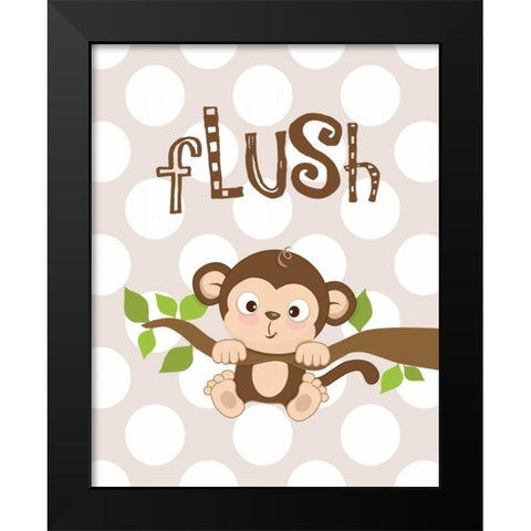 Monkey Flush Black Modern Wood Framed Art Print by Robinson, Tamara