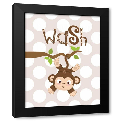 Monkey Wash Black Modern Wood Framed Art Print with Double Matting by Robinson, Tamara