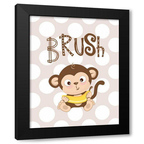 Monkey Brush Black Modern Wood Framed Art Print with Double Matting by Robinson, Tamara