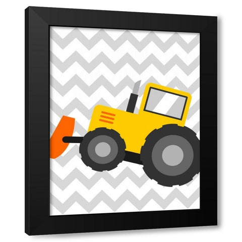 Construction Chevron I Black Modern Wood Framed Art Print by Robinson, Tamara
