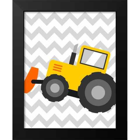 Construction Chevron I Black Modern Wood Framed Art Print by Robinson, Tamara