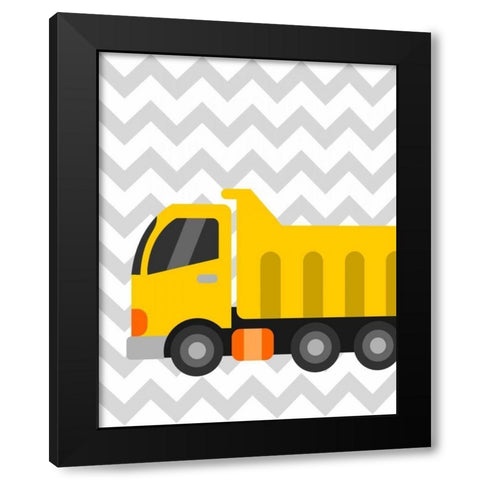 Construction Chevron II Black Modern Wood Framed Art Print by Robinson, Tamara