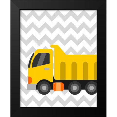 Construction Chevron II Black Modern Wood Framed Art Print by Robinson, Tamara