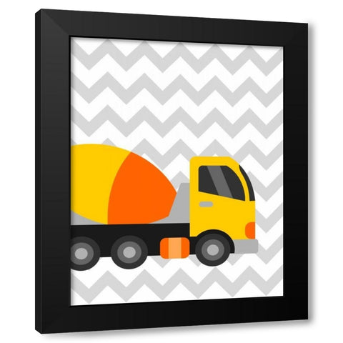 Construction Chevron III Black Modern Wood Framed Art Print by Robinson, Tamara