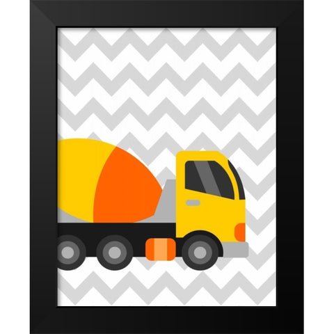 Construction Chevron III Black Modern Wood Framed Art Print by Robinson, Tamara