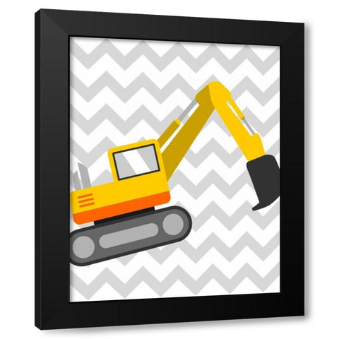 Construction Chevron IV Black Modern Wood Framed Art Print by Robinson, Tamara