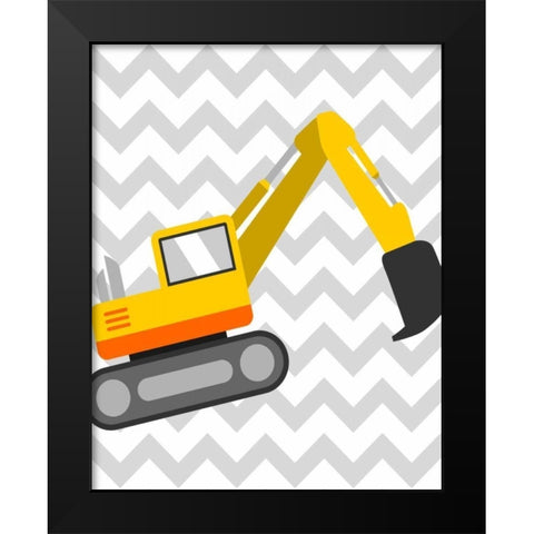 Construction Chevron IV Black Modern Wood Framed Art Print by Robinson, Tamara