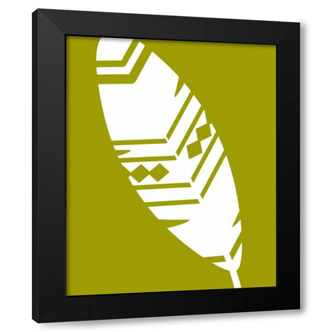 Feather I Black Modern Wood Framed Art Print with Double Matting by Robinson, Tamara