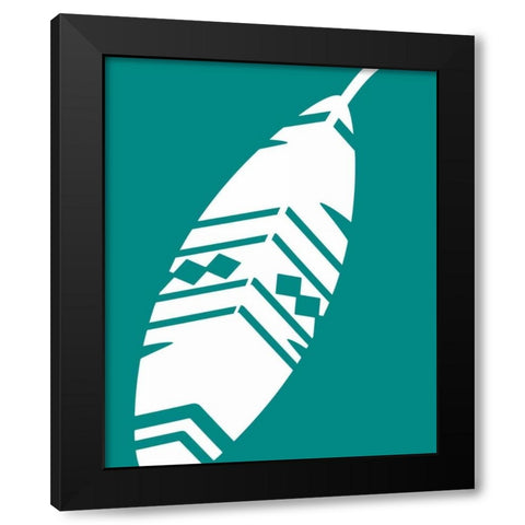 Feather III Black Modern Wood Framed Art Print with Double Matting by Robinson, Tamara