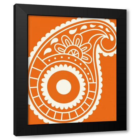 Paisley Feather I Black Modern Wood Framed Art Print with Double Matting by Robinson, Tamara
