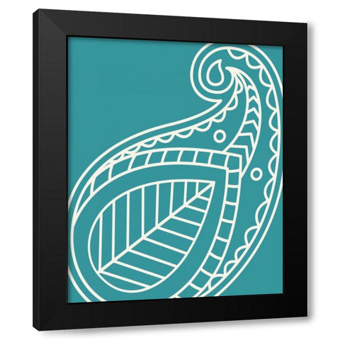 Paisley Feather II Black Modern Wood Framed Art Print by Robinson, Tamara