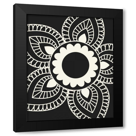 Paisley Feather III Black Modern Wood Framed Art Print by Robinson, Tamara