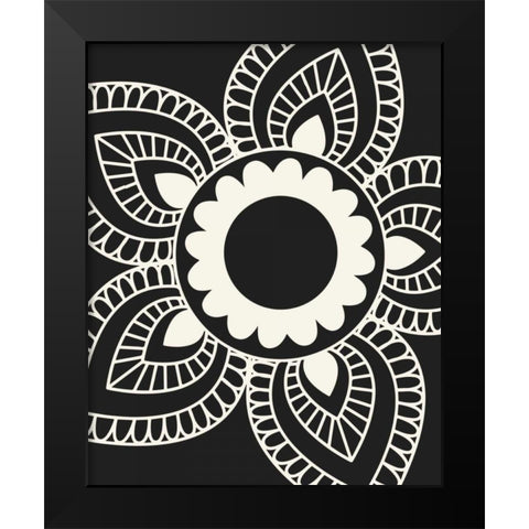 Paisley Feather III Black Modern Wood Framed Art Print by Robinson, Tamara