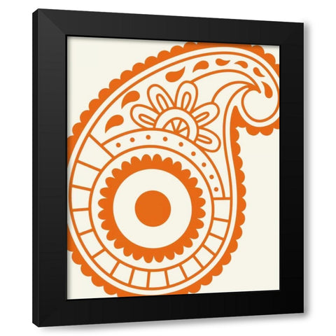 Paisley Feather VI Black Modern Wood Framed Art Print with Double Matting by Robinson, Tamara