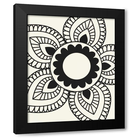 Paisley Feather VII Black Modern Wood Framed Art Print by Robinson, Tamara